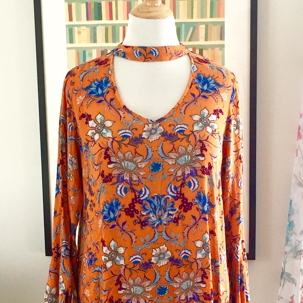 Floral Orange Dress